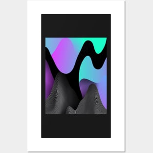 Neon UFO Pattern 2.0 Posters and Art